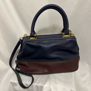 Michael Stevens Blue & Brown Handbag